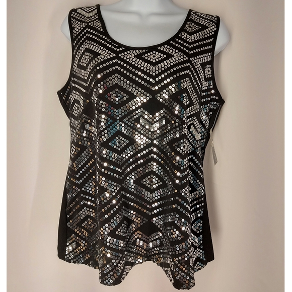 Black and sirver convicgton tops,  large NWT - Picture 2 of 12